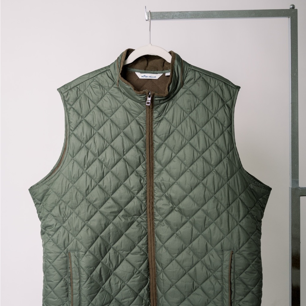 Peter Millar Olive Quilted Men's Vest